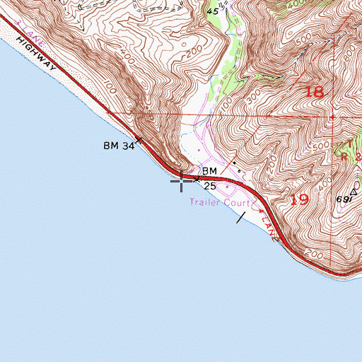Topographic Map of Big Sycamore Canyon, CA