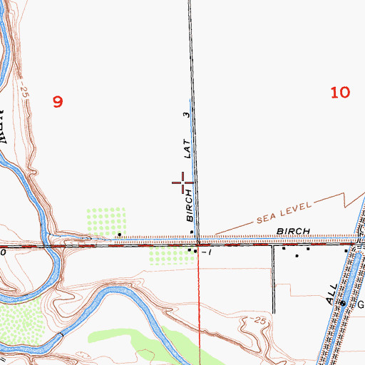 Topographic Map of Birch Lateral Three, CA