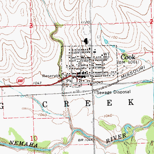 Topographic Map of Johnson County Ambulance Service Cook Rescue, NE