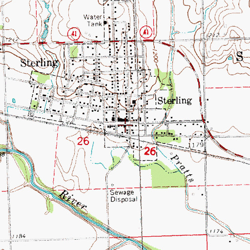 Topographic Map of Johnson County Ambulance Service Sterling Rescue, NE
