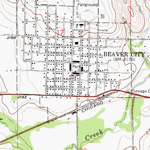 Topographic Map of Beaver City Ambulance, NE