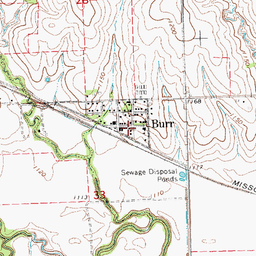 Topographic Map of Burr Rescue Squad Incorporated, NE