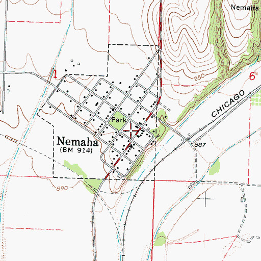 Topographic Map of Nemaha Rescue Squad, NE