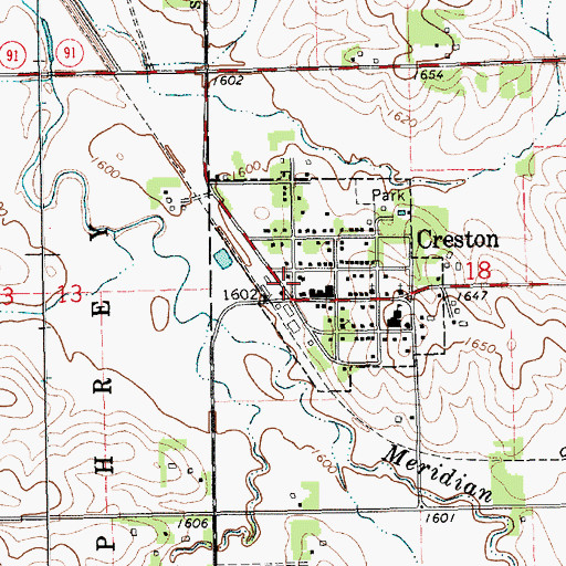 Topographic Map of Creston Rescue Unit, NE
