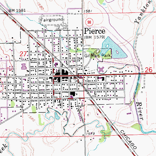 Topographic Map of Pierce Rescue Service, NE