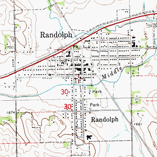 Topographic Map of Randolph Rescue Unit, NE
