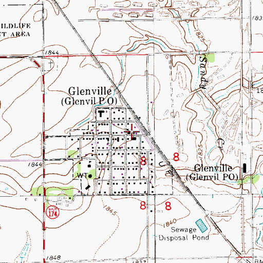 Topographic Map of Glenvil Volunteer Ambulance Service, NE