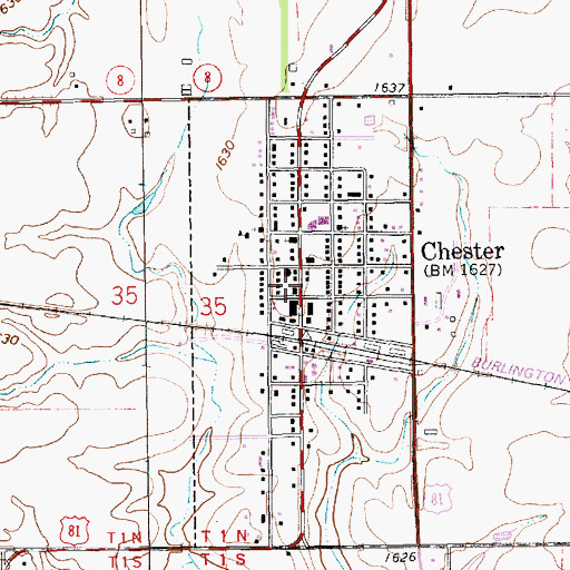 Topographic Map of Chester Volunteer Ambulance and Rescue Service, NE