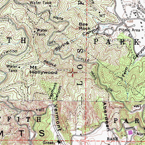 Topographic Map of Bridle Trail, CA