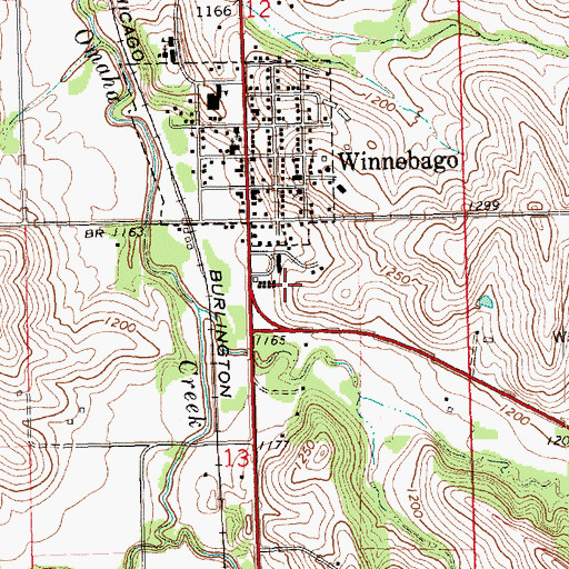 Topographic Map of Winnebago Tribal Rescue and Ambulance, NE