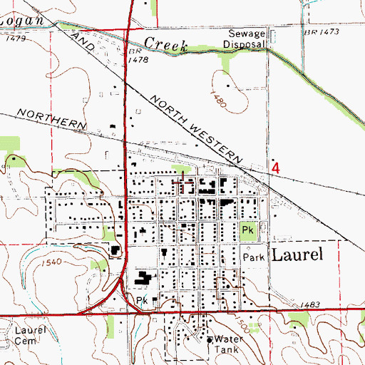 Topographic Map of Laurel Ambulance, NE