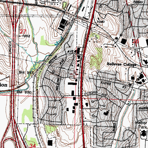 Topographic Map of Midwest Medical Transport Company - Bellevue Station, NE