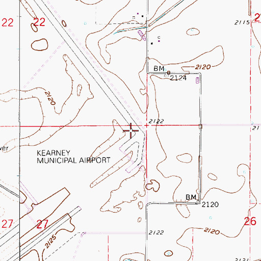 Topographic Map of Kearney Raceway Park Emergency Medical Services, NE