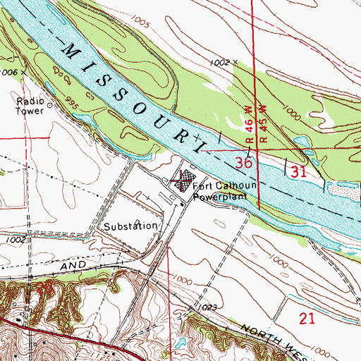 Topographic Map of Omaha Public Power District Fort Calhoun Station, NE