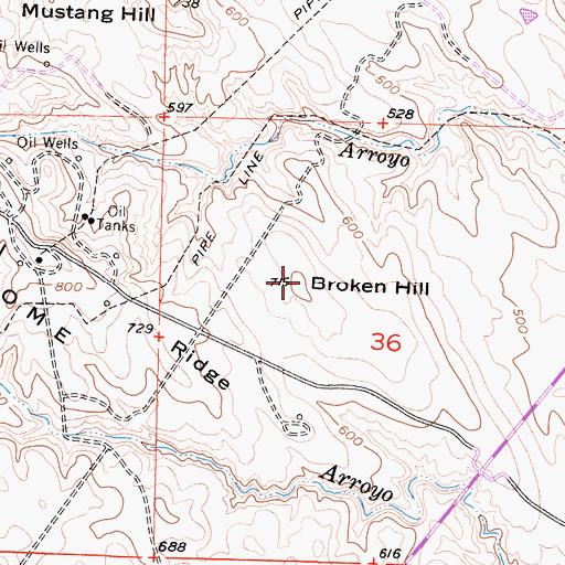 Topographic Map of Broken Hill, CA