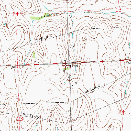 Topographic Map of Cass County Emergency Management Agency, NE