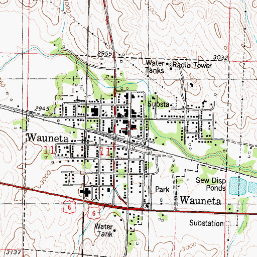 Topographic Map of Wauneta Emergency Medical Services, NE