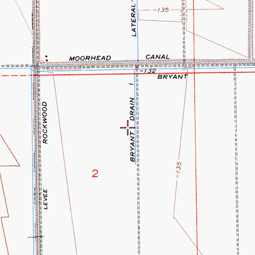 Topographic Map of Bryant Drain One, CA