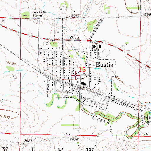 Topographic Map of Eustis Volunteer Rescue Squad, NE