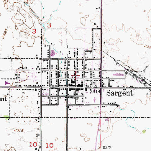 Topographic Map of Sargent Ambulance Service, NE
