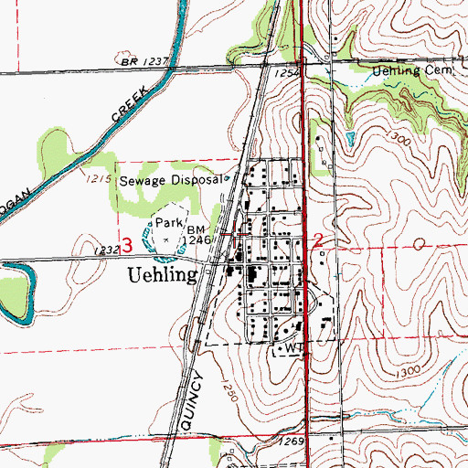 Topographic Map of Uehling Rescue Squad, NE
