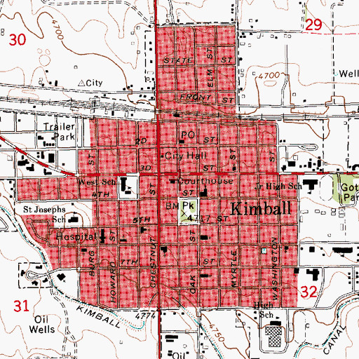 Topographic Map of Kimball County Ambulance Service, NE