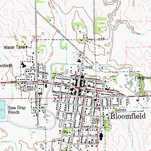 Topographic Map of Bloomfield Ambulance Service, NE