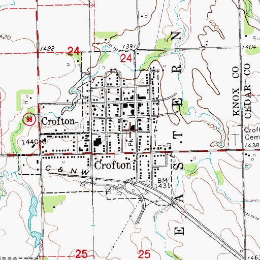 Topographic Map of Crofton Rescue, NE