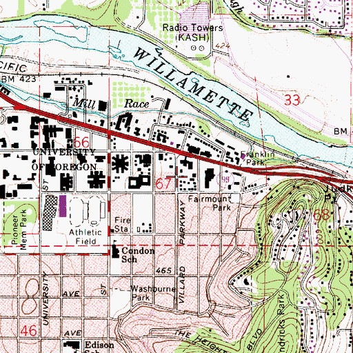 Topographic Map of Metro West Ambulance, OR