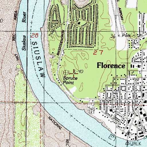 Topographic Map of Western Lane Ambulance District, OR