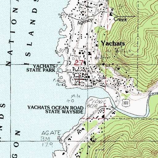 Topographic Map of South Lincoln Ambulance Service, OR