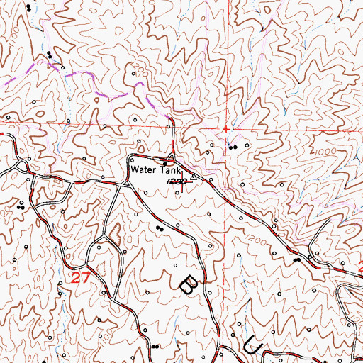 Topographic Map of Buena Vista Hills, CA