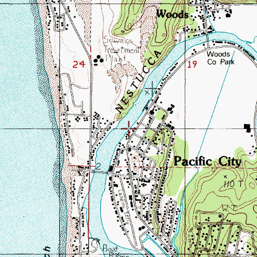 Topographic Map of Tillamook County General Hospital Pacific City Station, OR