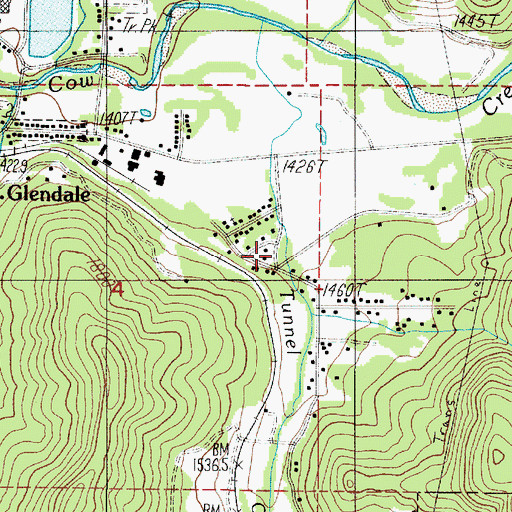 Topographic Map of City of Glendale Ambulance Service, OR
