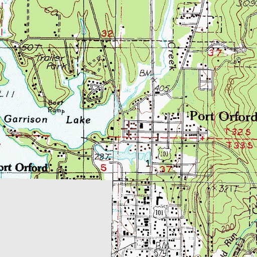 Topographic Map of Port Orford Community Ambulance, OR