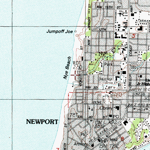 Topographic Map of Pacific West Ambulance, OR