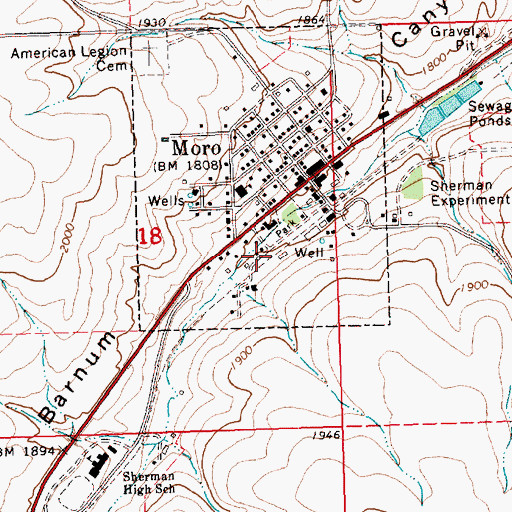 Topographic Map of Sherman County Ambulance, OR
