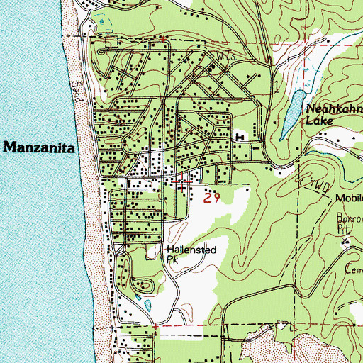 Topographic Map of Tillamook County General Hospital Manzanita Station, OR