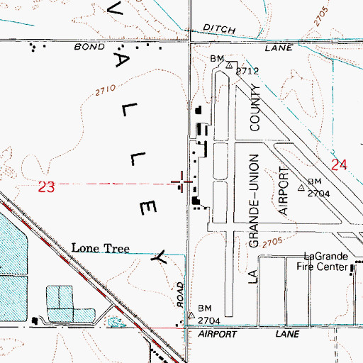 Topographic Map of Air Life of Oregon, OR