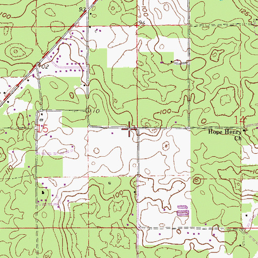 Topographic Map of Rolling Meadows, FL