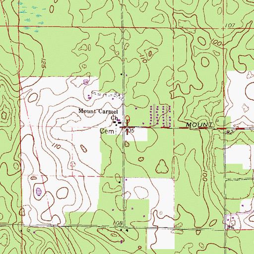 Topographic Map of Mount Carmel Cemetery, FL
