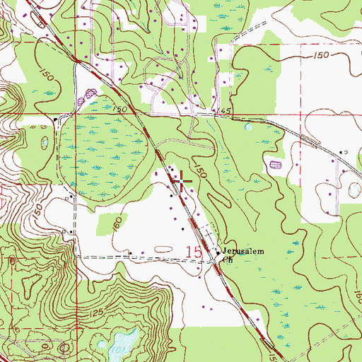 Topographic Map of East Rest Cemetery, FL