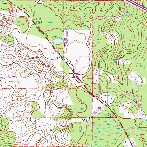 Topographic Map of Huntsville Baptist Church, FL
