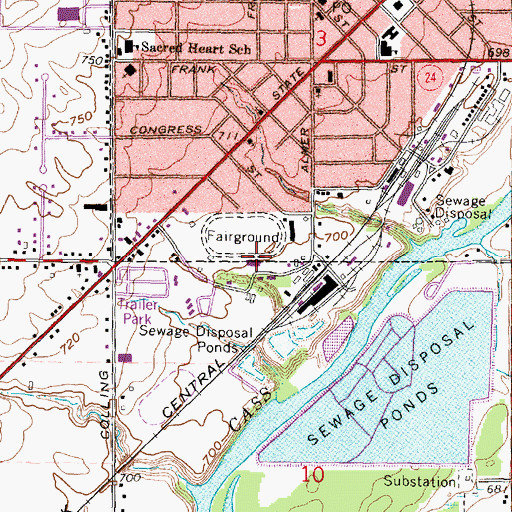 Topographic Map of Tuscola County Fairgrounds, MI
