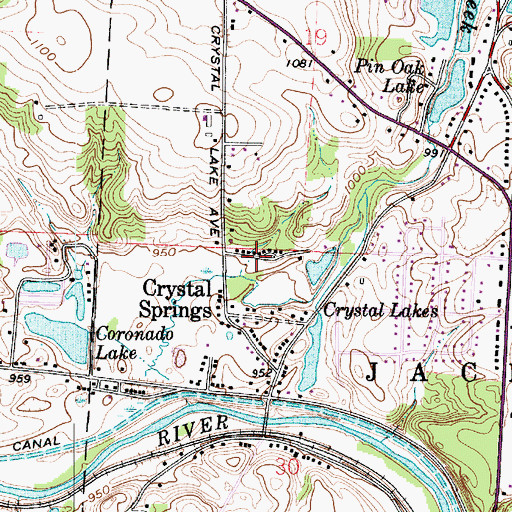 Topographic Map of Crystal Lake Park, OH