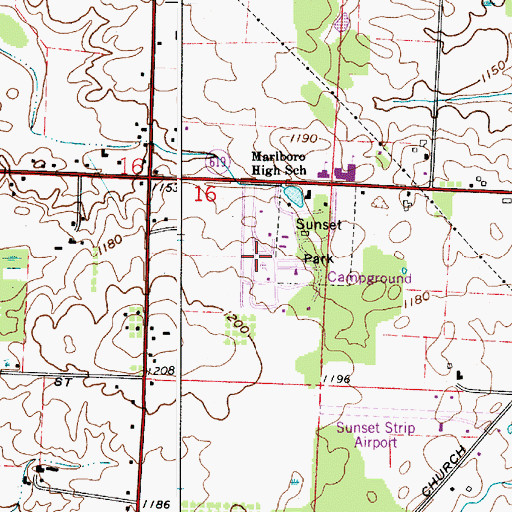 Topographic Map of Cutty Sunset Mobile Home Park, OH