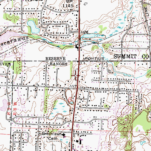 Topographic Map of Maces Mobile Estates, OH