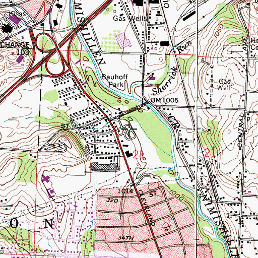 Topographic Map of South Haven Mobile Park, OH