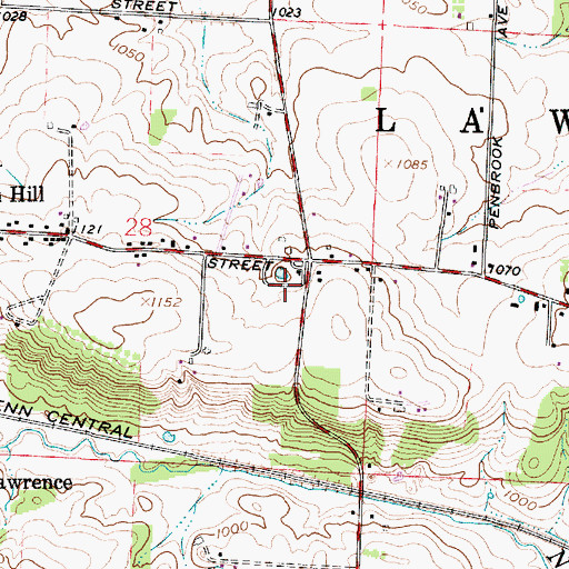 Topographic Map of Top of the Hill Mobile Home Park, OH