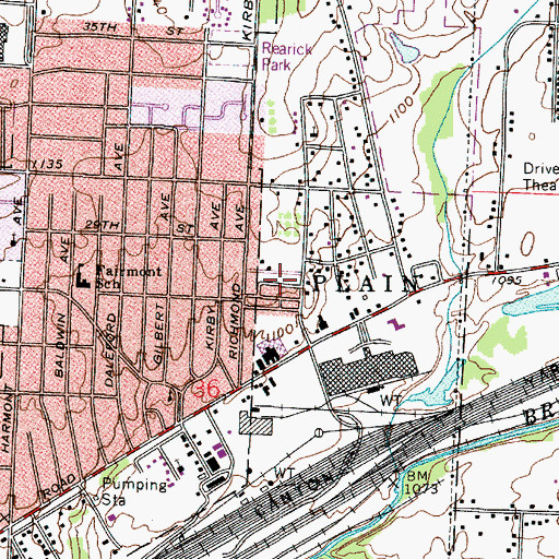 Topographic Map of Richmond Mobile Home Park, OH